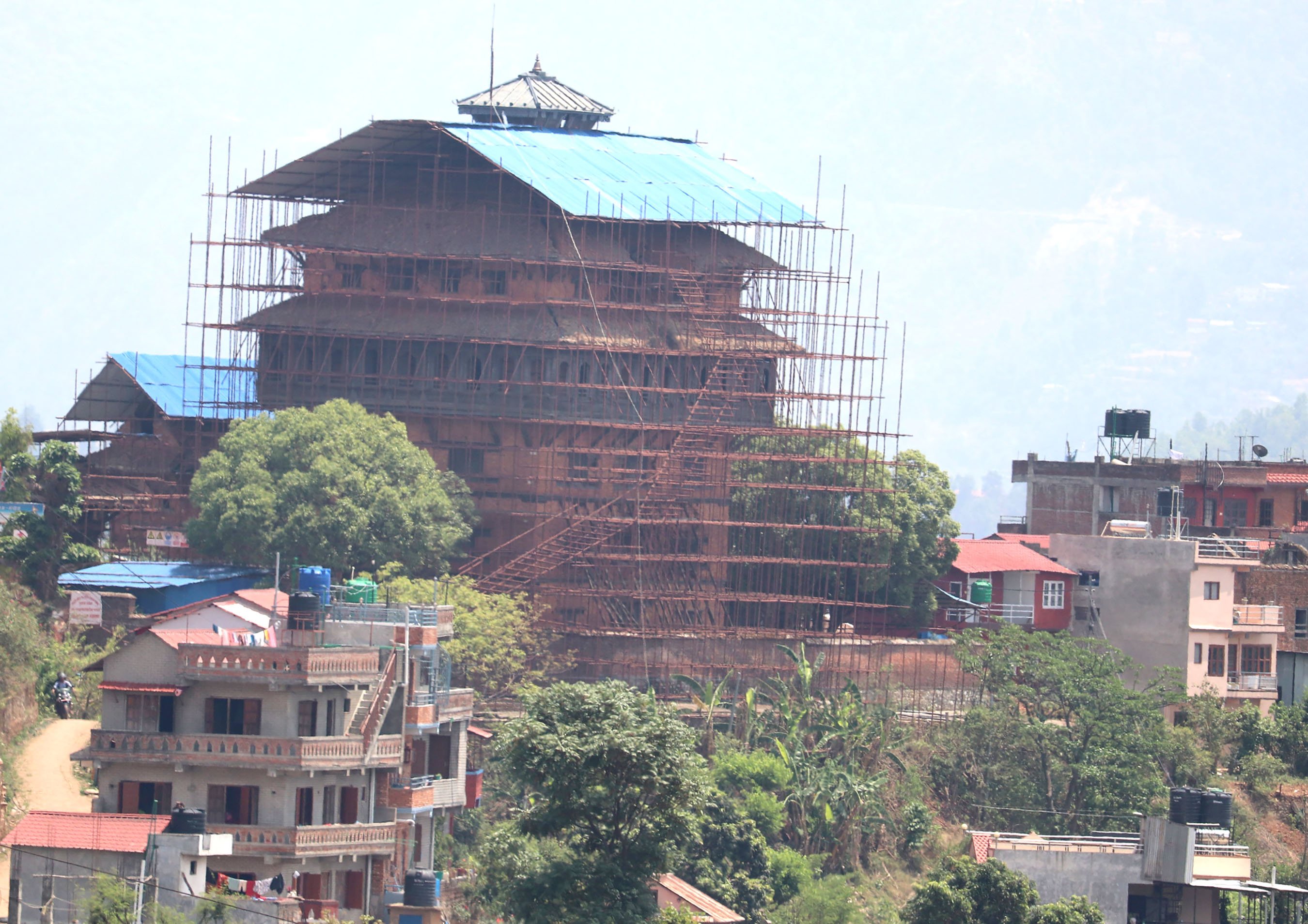 पुनर्निर्माण भइरहेको नुवाकोटको साततले दरबार