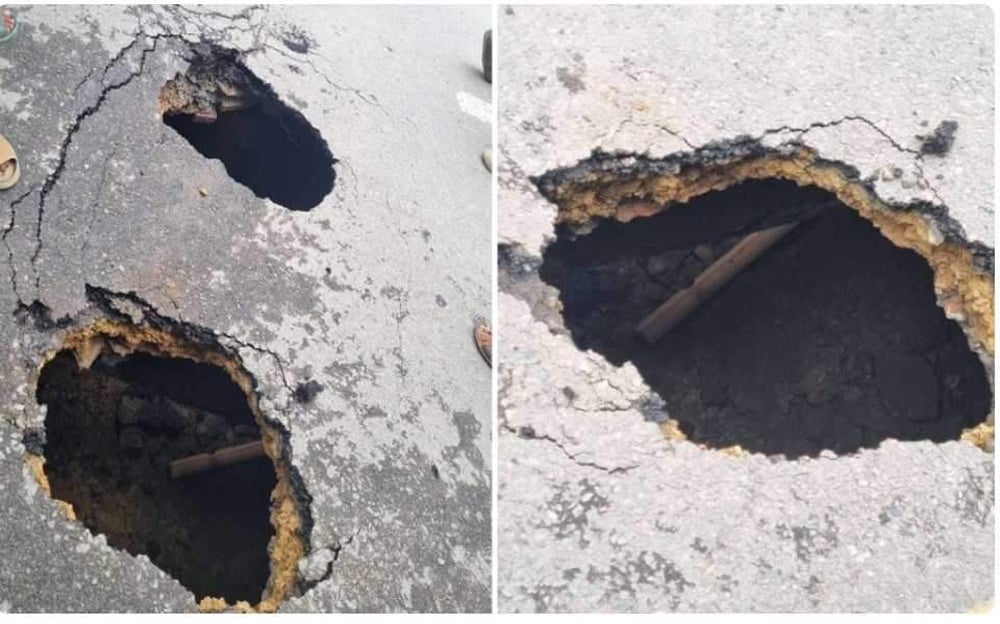 ललितपुरको  इमाडोलमा सडक भासियो