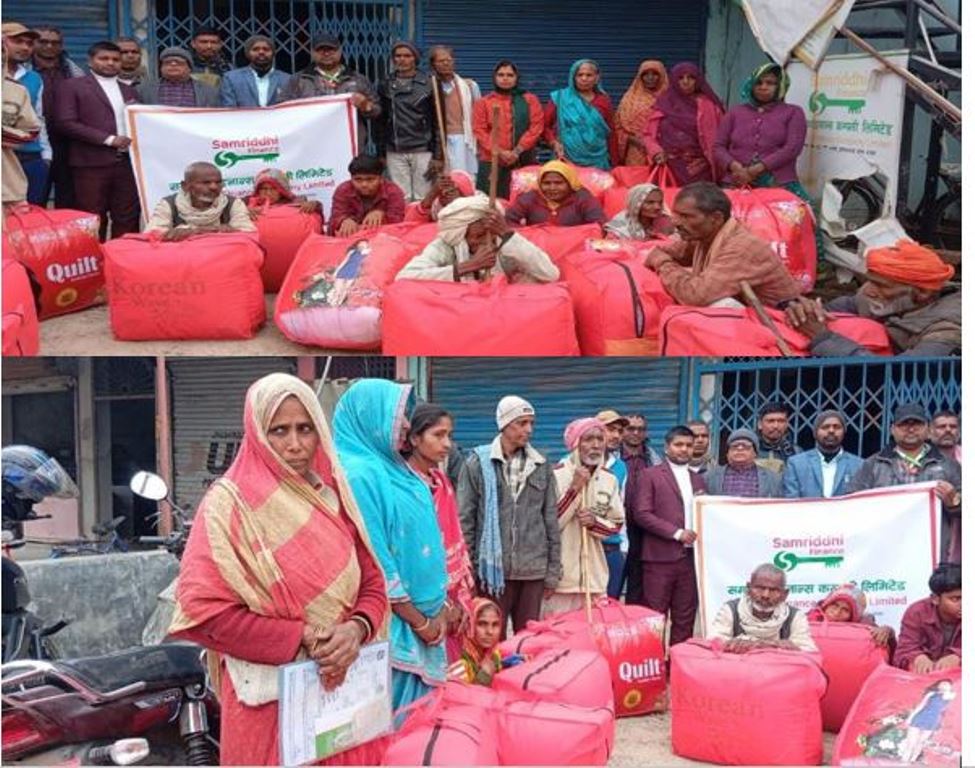 समृद्धि फाइनान्सद्वारा विपन्न वर्गलाई न्यानो कपडा वितरण