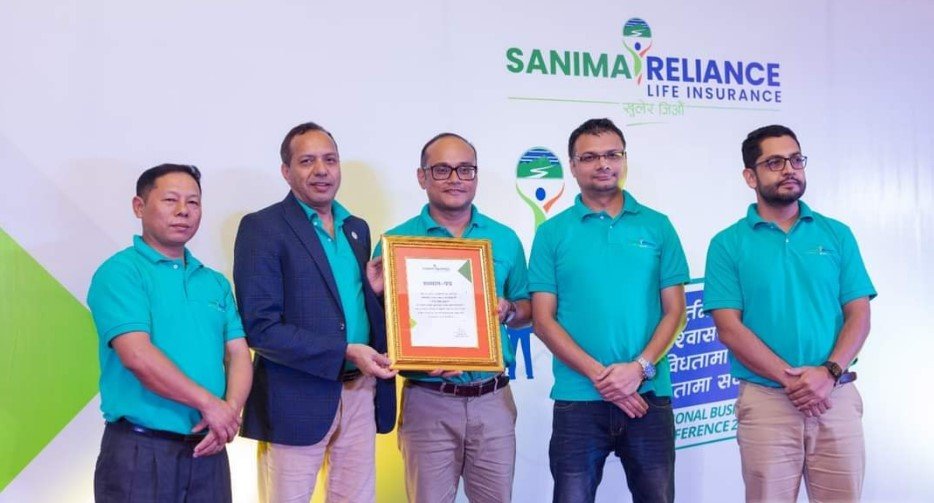 सानिमा रिलायन्स लाइफ इन्स्योरेन्सद्धारा विजनेस अफिसर कसजु सम्मानित