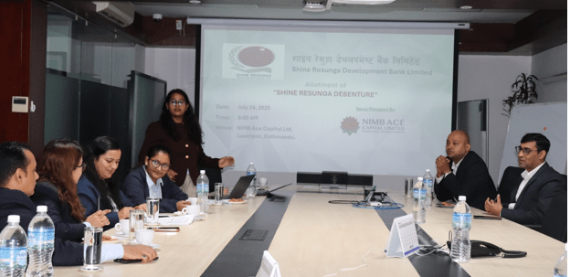 शाइन रेसुङ्गा डेभलपमेण्ट बैंकको १० लाख कित्ता ऋणपत्र बाँडफाँट
