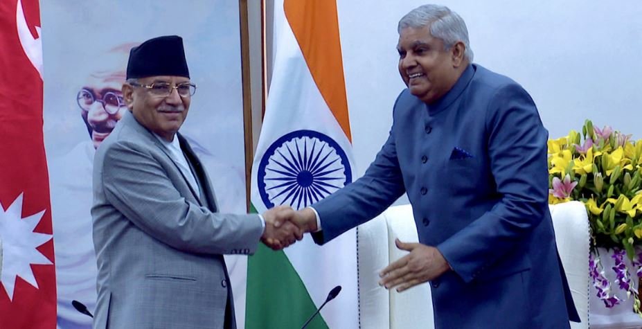 प्रम प्रचण्ड र भारतीय उपराष्ट्रपतिबीच भेट