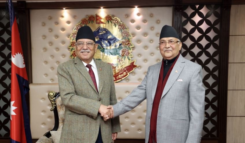 प्रम दाहाल र अध्यक्ष ओलीबीच भेटवार्ता
