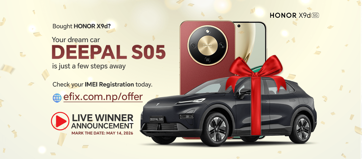 पर्खाइ सकियो: एक भाग्यशाली HONOR X9d प्रयोगकर्ताले जित्नेछन् DEEPAL S05 — मे १४, २०२६ मा लाइभ घोषणा